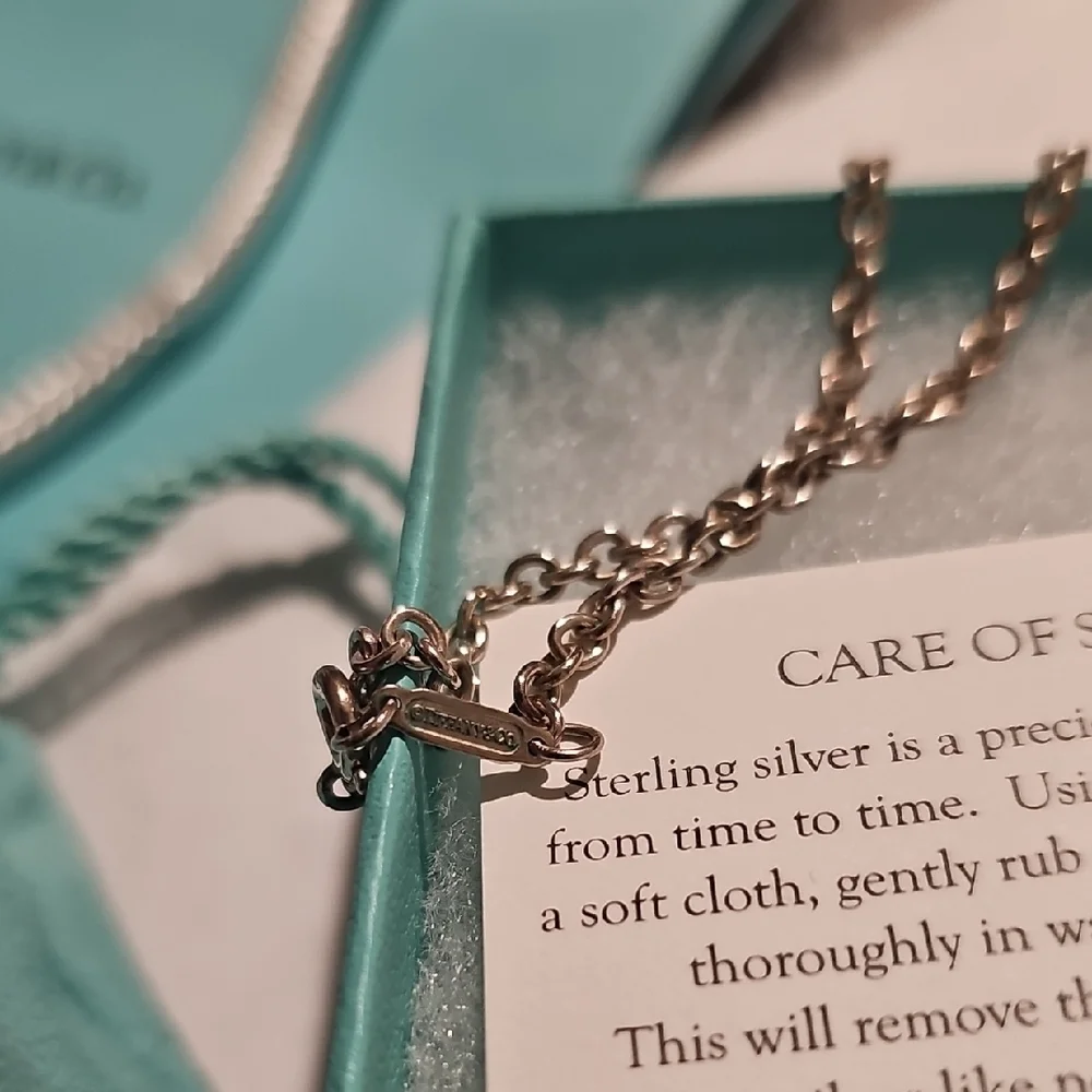 Tiffany & Co. Silver Heart Key Pendant Necklace - Picture 9 of 9